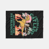 Schattigee kinderloze Cat Lady Shirten Retro tegen Fleece Deken (Voorkant (Horizontaal))