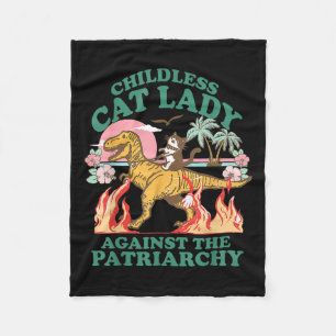 Schattigee kinderloze Cat Lady Shirten Retro tegen Fleece Deken