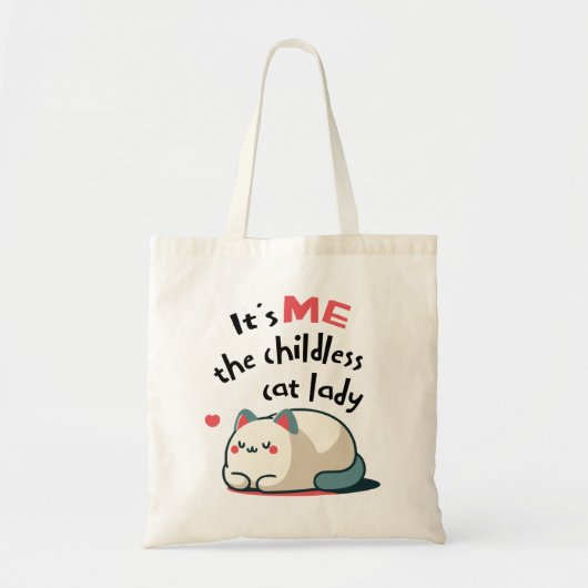 Schattigee kinderloze kattendame tote bag (Voorkant)