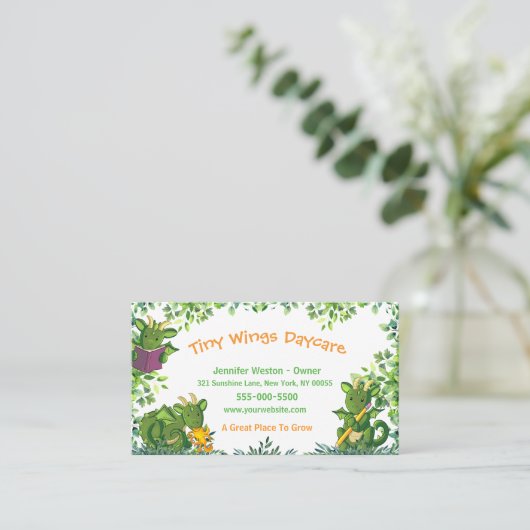 Schattigee kinderopvang Dragon Visitekaartje (Staand voorkant)