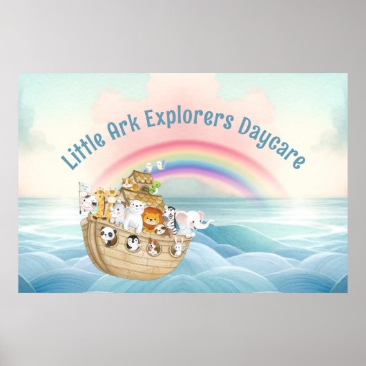 Schattigee kinderopvang Noah's Ark Business Poster (Voorkant)