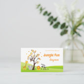 Schattigee kinderopvang Safari Dier Visitekaartje (Staand voorkant)