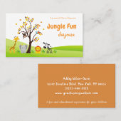 Schattigee kinderopvang Safari Dier Visitekaartje (Voorkant / Achterkant)