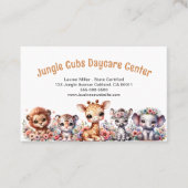 Schattigee Kinderopvang Safari Dieren Bloemen Visitekaartje (Voorkant)
