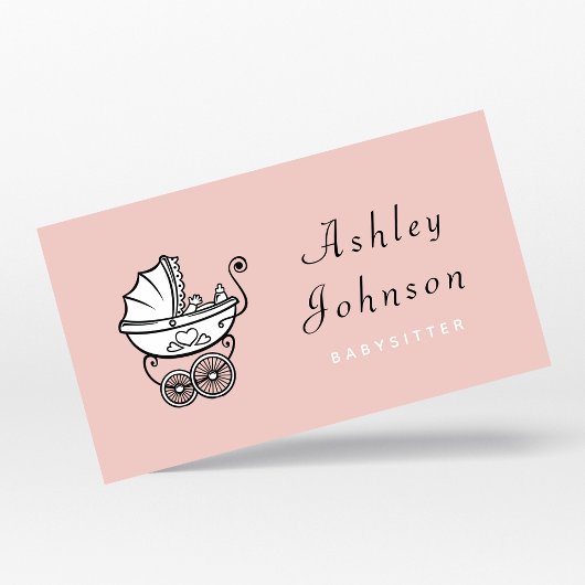 Schattigee kinderwagen  Chic Babysitter Nanny Swee Visitekaartje