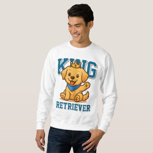 Schattigee King Golden Retriever Unisex Man Vrouw  Trui (Voorkant volledig)