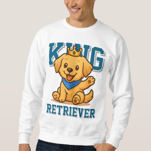 Schattigee King Golden Retriever Unisex Man Vrouw Trui (Voorkant)
