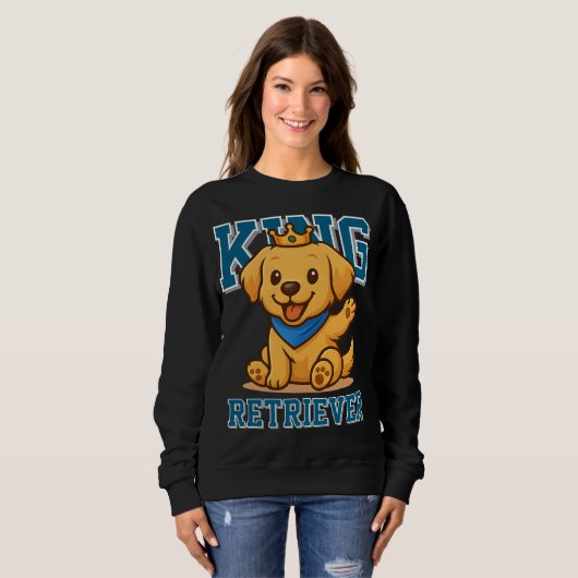 Schattigee King Golden Retriever Unisex Man Vrouw Trui (Voorkant volledig)