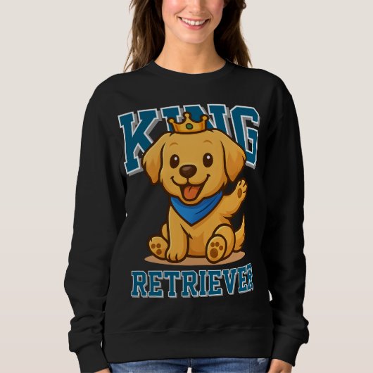 Schattigee King Golden Retriever Unisex Man Vrouw Trui (Voorkant)