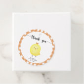 Schattigee kip baby shower dank u bedankjes labels (In situ)