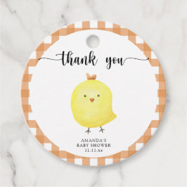 Schattigee kip baby shower dank u bedankjes labels