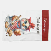 Schattigee kip bakken koekjes grappig citaat theedoek (Horizontaal)