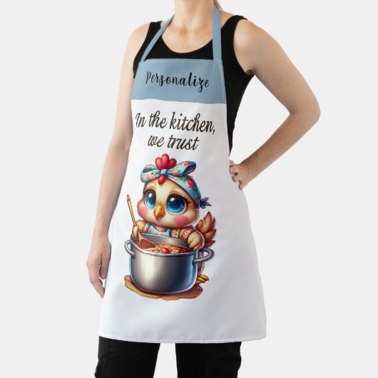 Schattigee kip koken op fornuis Keuken Quote Schort (Insitu)