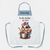 Schattigee kip koken op fornuis Keuken Quote Schort (Voorkant)
