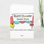 Schattigee kip met feest pet Happy Birthcard Kaart (Achterkant)