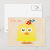 Schattigee kip met party pet briefkaart (Voorkant / Achterkant)