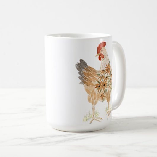 Schattigee Kip Mok Waterverf Bloemen (Voorkant rechts)