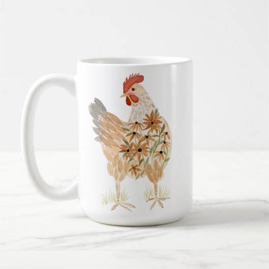 Schattigee Kip Mok Waterverf Bloemen (Links)