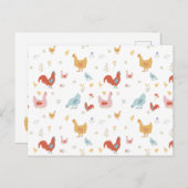 Schattigee kippen en Baby kippen Feestdagenkaart (Voorkant / Achterkant)