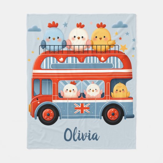 Schattigee kippen en de Londense bus Fleece Deken (Voorkant)