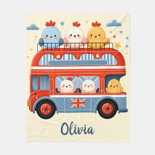 Schattigee kippen en de Londense bus Fleece Deken (Voorkant)