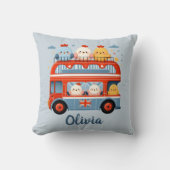 Schattigee Kippen en Kippen in Londen Bus Kussen (Voorkant)