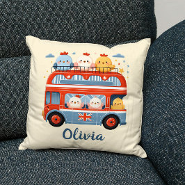 Schattigee Kippen en Kippen in Londen Bus Kussen