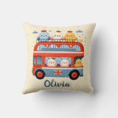 Schattigee Kippen en Kippen in Londen Bus Kussen (Achterkant)