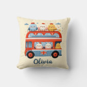 Schattigee Kippen en Kippen in Londen Bus Kussen (Voorkant)