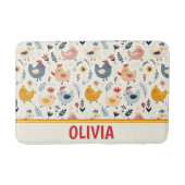 Schattigee Kippen in het Boerderij Gepersonaliseer Badmat (Voorkant)