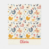 Schattigee Kippen in het Boerderij Gepersonaliseer Fleece Deken (Voorkant)