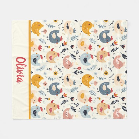 Schattigee Kippen in het Boerderij Gepersonaliseer Fleece Deken (Voorkant (Horizontaal))