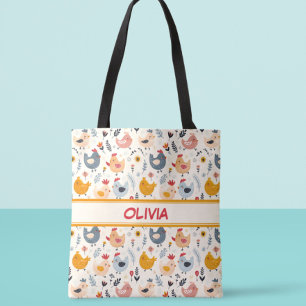 Schattigee Kippen in het Boerderij Gepersonaliseer Tote Bag