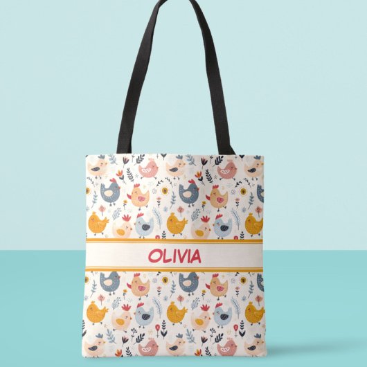 Schattigee Kippen in het Boerderij Gepersonaliseer Tote Bag