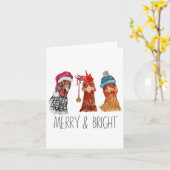 Schattigee kippen Kerst Boerderij Animal Funn Kaart (Gele Bloem)