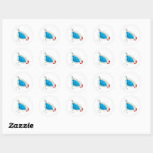 Schattigee kippen waterverf Art Ronde Sticker (Vel)