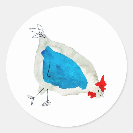 Schattigee kippen waterverf Art Ronde Sticker (Voorkant)