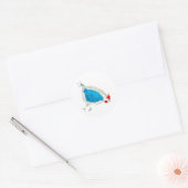 Schattigee kippen waterverf Art Ronde Sticker (Envelop)