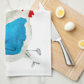 Schattigee kippen waterverf Art Theedoek (Quarter Fold)