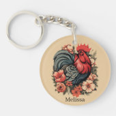 Schattigee kippenliefhebbers Voeg naam toe Sleutelhanger (Voorkant)