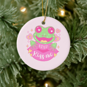Schattigee Kiss Me Frog - Xoxo Keramisch Ornament