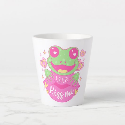 Schattigee Kiss Me Frog - Xoxo Latte Mok (Voorkant)