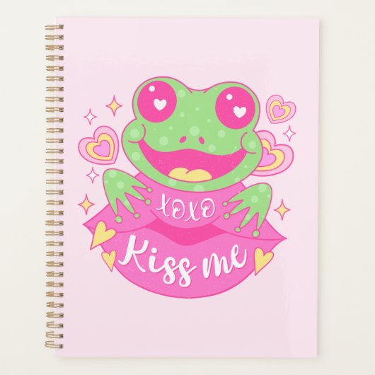 Schattigee Kiss Me Frog - Xoxo Planner (Voorkant)