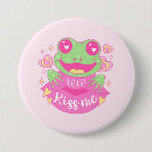 Schattigee Kiss Me Frog - Xoxo Ronde Button 7,6 Cm (Voorkant)