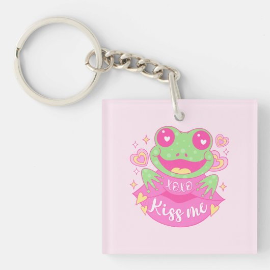 Schattigee Kiss Me Frog - Xoxo Sleutelhanger (Voorkant)