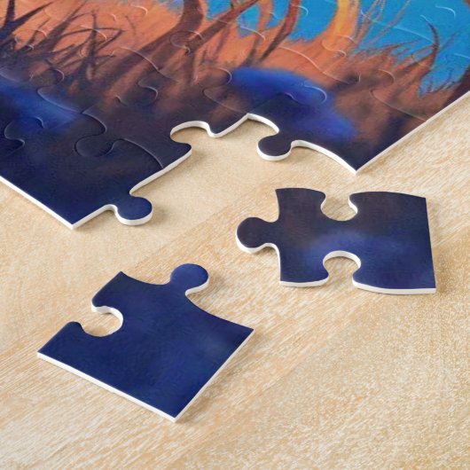 Schattigee kitten achtervolgd door een ufo legpuzzel (Zijkant)