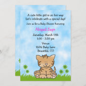 Schattigee Kitten Baby shower Uitnodiging voor Mei (Voorkant / Achterkant)