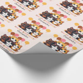 Schattigee Kitten Balloon Naam Kinderen Verjaardag Cadeaupapier (Hoek)