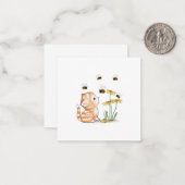 Schattigee Kitten Bijen Bloem Blank Note Kaarten Notitiekaartje (Voorkant / Achterkant in situ)