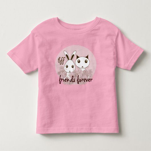 Schattigee Kitten Bunny Dier Beste Vrienden Pink G Kinder Shirts (Voorkant)